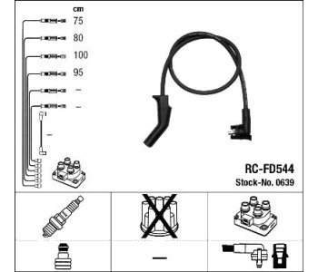 Комплект запалителни кабели NGK за FORD KA (RB) от 1996 до 2008