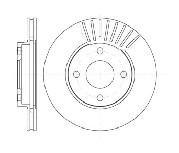 Спирачен диск вентилиран Ø258mm за VOLVO C30 от 2006 до 2013
