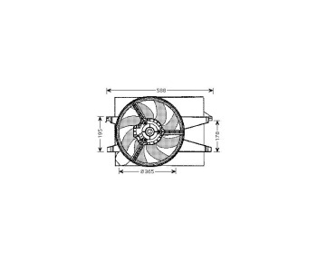 Вентилатор охлаждане на двигателя P.R.C за MAZDA 2 (DY) от 2003 до 2007