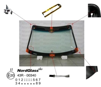 Челно стъкло NordGlass за FORD FOCUS I (DFW) седан от 1999 до 2005