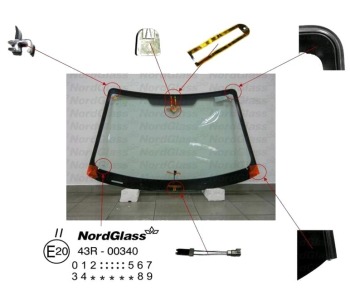 Челно стъкло NordGlass за FORD FOCUS I (DNW) комби от 1999 до 2004