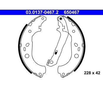Комплект спирачни челюсти ATE за FORD FOCUS II (DA, HCP) от 2004 до 2012