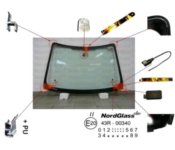 Челно стъкло NordGlass за FORD FOCUS II (DB) седан от 2005 до 2012