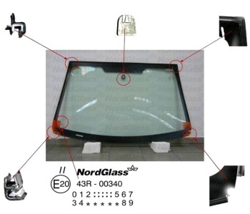 Челно стъкло NordGlass за FORD FUSION (JU) от 2002 до 2012