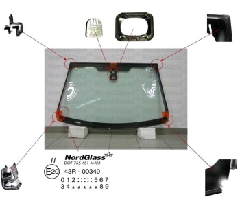 Челно стъкло NordGlass за FORD FUSION (JU) от 2002 до 2012