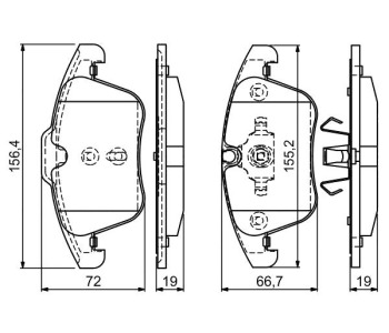 Комплект спирачни накладки BOSCH за FORD MONDEO IV (BA7) лифтбек от 2007 до 2015