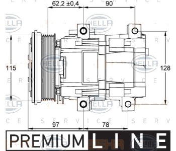 Компресор, климатизация HELLA 8FK 351 113-191 за FORD GALAXY (WGR) от 1995 до 2006