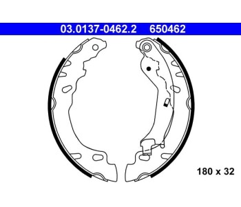 Комплект спирачни челюсти ATE за FORD KA (RU8) от 2008 до 2016