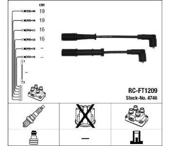 Комплект запалителни кабели NGK за FIAT PUNTO (199) от 2012