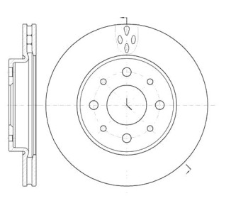 Спирачен диск вентилиран Ø241mm за FIAT PANDA (169) от 2003 до 2012