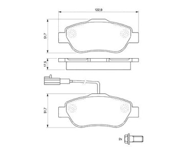 Комплект спирачни накладки BOSCH за FIAT PANDA (169) от 2003 до 2012