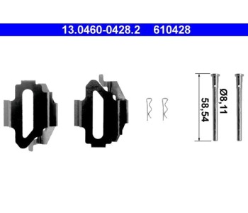 Комплект принадлежности дискови накладки ATE за FORD MONDEO I (BNP) комби от 1993 до 1996