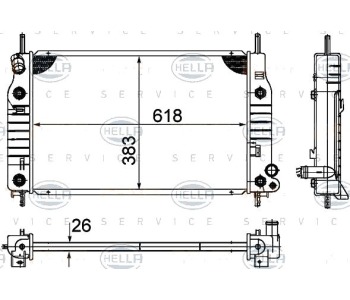 Радиатор, охлаждане на двигателя HELLA 8MK 376 724-541 за FORD MONDEO II (BFP) седан от 1996 до 2000