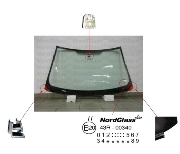 Челно стъкло NordGlass за FORD MONDEO III (BWY) комби от 2000 до 2007