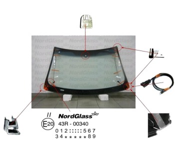 Челно стъкло NordGlass за FORD MONDEO III (B4Y) седан от 2000 до 2007