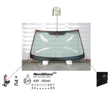Челно стъкло NordGlass за FORD MONDEO IV (BA7) седан от 2007 до 2015