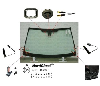 Челно стъкло NordGlass за FORD MONDEO IV (BA7) лифтбек от 2007 до 2015