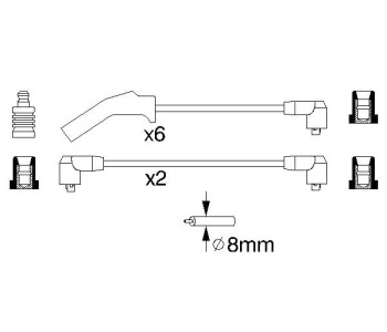 Комплект запалителни кабели BOSCH за FORD SIERRA (GBG, GB4) седан от 1987 до 1993
