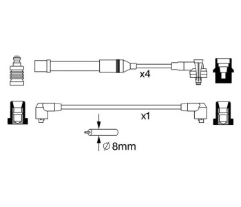 Комплект запалителни кабели BOSCH за FORD TRANSIT (E) платформа от 1994 до 2000