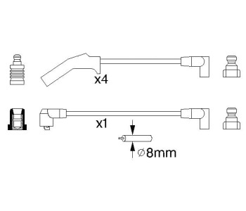 Комплект запалителни кабели BOSCH за FORD SIERRA (GBC, GBG) хечбек от 1987 до 1993