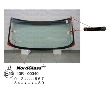 Челно стъкло NordGlass за FORD TRANSIT платформа от 2006 до 2014