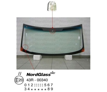 Челно стъкло NordGlass за FORD TRANSIT пътнически от 2006 до 2014