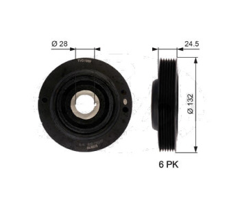 Ремъчна шайба, колянов вал GATES TVD1059 за FORD ESCORT VII (ALL) кабриолет от 1995 до 2000
