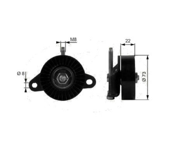 Обтящна ролка, пистов ремък GATES T38056 за FORD ESCORT VII (GAL, AAL, ABL) от 1995 до 2002