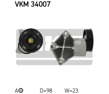 Обтящна ролка, пистов ремък SKF VKM 34007 за FORD PUMA (EC) от 1997 до 2002