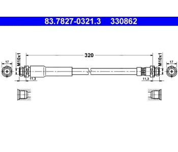 Спирачен маркуч ATE за FORD FUSION (JU) от 2002 до 2012