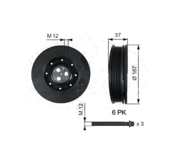 Ремъчна шайба, колянов вал GATES TVD1060A за FORD MONDEO III (BWY) комби от 2000 до 2007