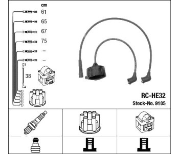 Комплект запалителни кабели NGK за HONDA CIVIC I (SB) Hatchback от 1972 до 1983