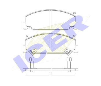 Комплект спирачни накладки Ultra Premium ICER за HONDA CIVIC IV (EE) комби от 1988 до 1995