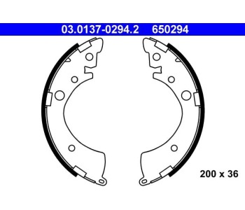Комплект спирачни челюсти ATE за HONDA LOGO (GA) от 1999 до 2002