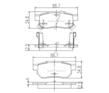 Комплект спирачни накладки NIPPARTS за HONDA CIVIC IV (EC, ED, EE) хечбек от 1987 до 1993