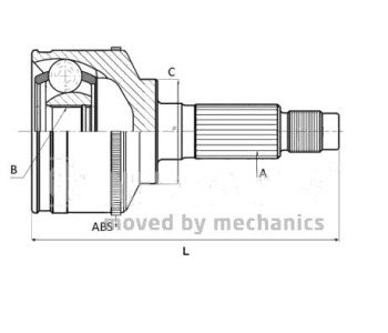 Комплект каре за полуоска +ABS NIPPARTS за HONDA CIVIC IV (EC, ED, EE) хечбек от 1987 до 1993