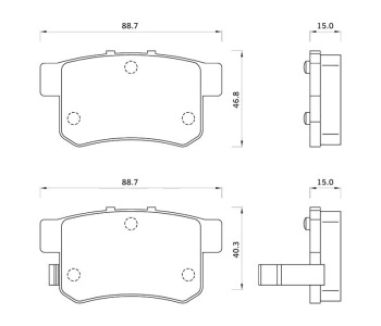 Комплект спирачни накладки STARLINE за HONDA ACCORD IV (CB, CC) купе от 1989 до 1993