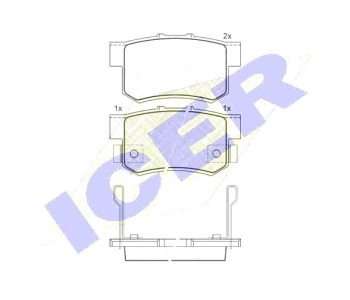 Комплект спирачни накладки Ultra Premium ICER за HONDA CIVIC VI (MB, MC) комби от 1998 до 2001