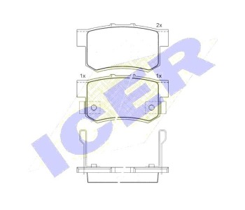 Комплект спирачни накладки Ultra Premium ICER за HONDA ACCORD VII (CL, CN) от 2003 до 2012