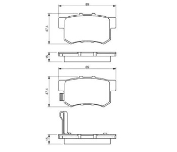 Комплект спирачни накладки BOSCH за HONDA CIVIC IX (FB, FG) седан от 2011 до 2015