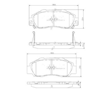 Комплект спирачни накладки NIPPARTS за HONDA ACCORD IV (CB) комби от 1989 до 1993