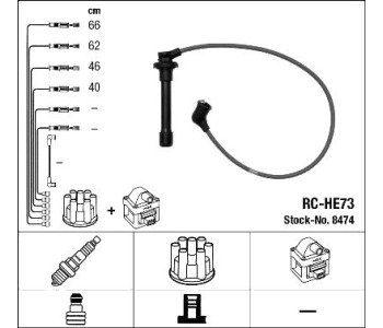 Комплект запалителни кабели NGK за HONDA ODYSSEY (RB) от 2002 до 2008