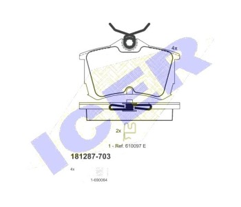 Комплект спирачни накладки Ultra Premium ICER за HONDA ACCORD VII (CL, CN) от 2003 до 2012
