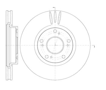 Спирачен диск вентилиран Ø280mm за HONDA CIVIC IX (FK) хечбек от 2012 до 2015
