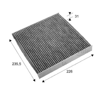 Филтър купе (поленов филтър) активен въглен VALEO за HONDA ACCORD VII (CM, CN) комби от 2003 до 2008