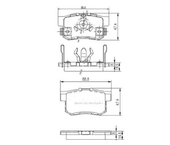 Комплект спирачни накладки NIPPARTS за HONDA FR-V (BE) от 2004 до 2010