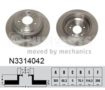 Спирачен диск плътен Ø305mm NIPPARTS за HONDA ACCORD VIII (CW) комби от 2008 до 2012