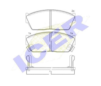 Комплект спирачни накладки Ultra Premium ICER за HONDA CIVIC III (AL, AJ, AG, AH) хечбек от 1984 до 1987