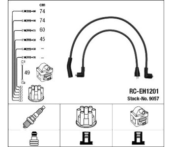 Комплект запалителни кабели NGK за HONDA CIVIC III (AM, AK, AU) седан от 1983 до 1987
