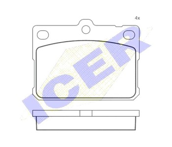 Комплект спирачни накладки Ultra Premium ICER за HYUNDAI EXCEL (PONY) (X-2) седан от 1989 до 1995